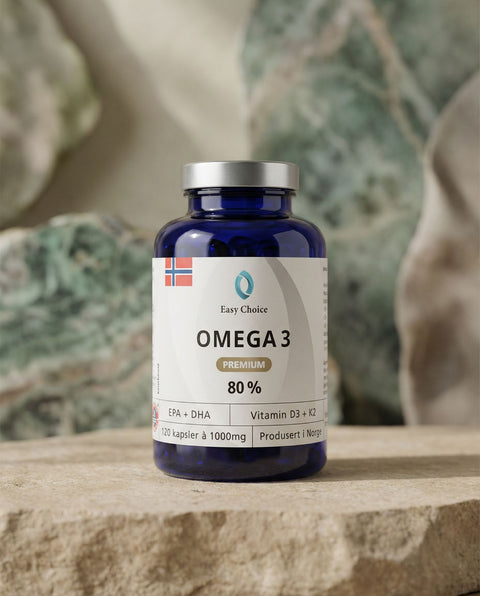 Omega-3 fra Easychoice premium 120 kapsler med vitamin D3 og vitamin K2