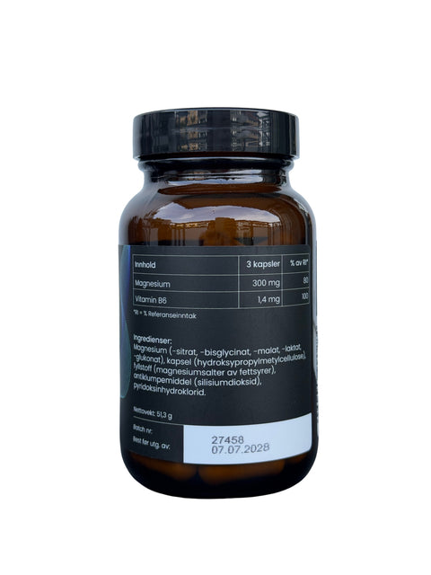 Premium Magnesium 60 kapsler fra Easy Choice næringsinnhold.
